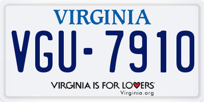 VA license plate VGU7910