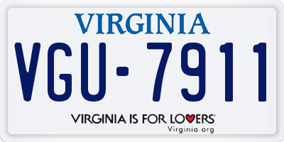 VA license plate VGU7911