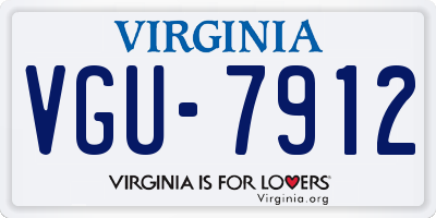 VA license plate VGU7912