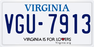 VA license plate VGU7913