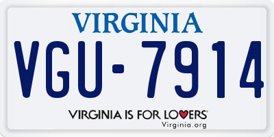 VA license plate VGU7914
