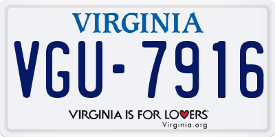 VA license plate VGU7916