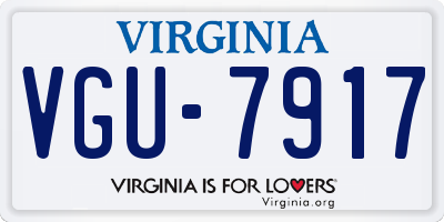 VA license plate VGU7917