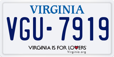 VA license plate VGU7919