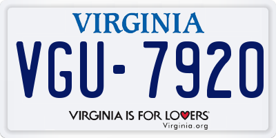 VA license plate VGU7920