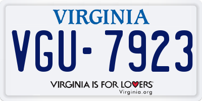 VA license plate VGU7923