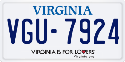 VA license plate VGU7924