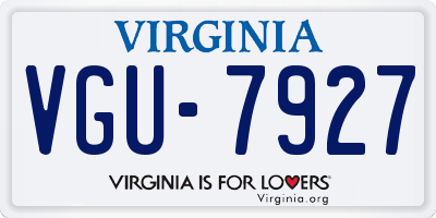VA license plate VGU7927