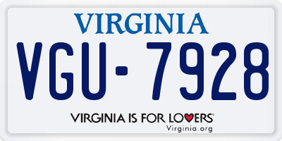 VA license plate VGU7928