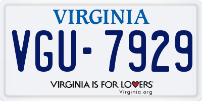 VA license plate VGU7929