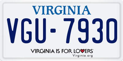VA license plate VGU7930