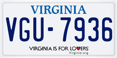 VA license plate VGU7936