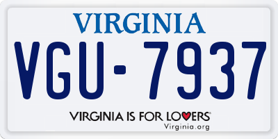 VA license plate VGU7937