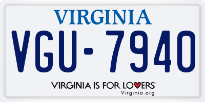 VA license plate VGU7940