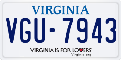 VA license plate VGU7943