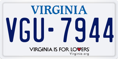 VA license plate VGU7944