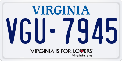 VA license plate VGU7945