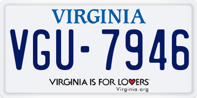 VA license plate VGU7946