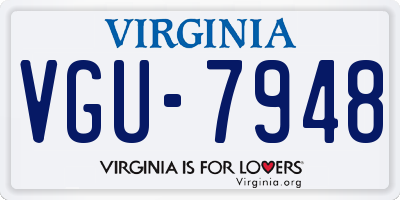 VA license plate VGU7948