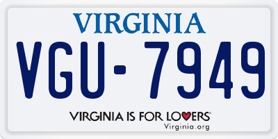 VA license plate VGU7949