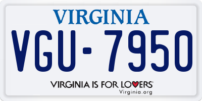 VA license plate VGU7950