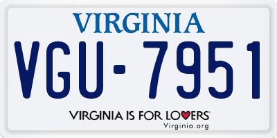 VA license plate VGU7951
