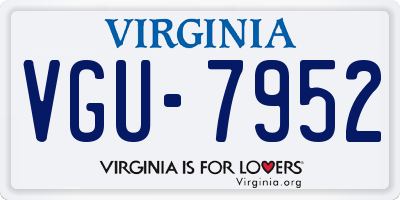 VA license plate VGU7952