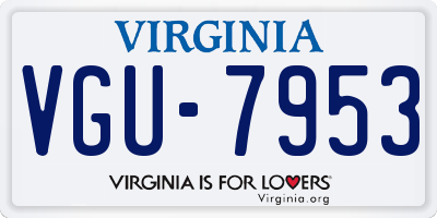 VA license plate VGU7953
