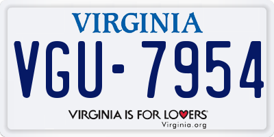 VA license plate VGU7954
