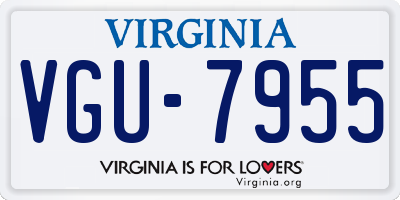 VA license plate VGU7955