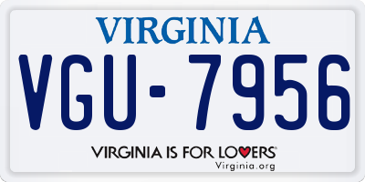 VA license plate VGU7956