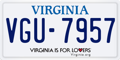 VA license plate VGU7957