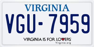 VA license plate VGU7959