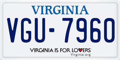 VA license plate VGU7960