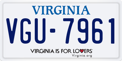 VA license plate VGU7961