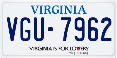 VA license plate VGU7962
