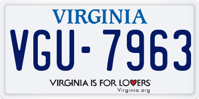 VA license plate VGU7963