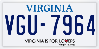 VA license plate VGU7964