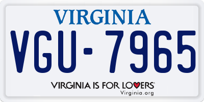 VA license plate VGU7965