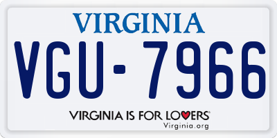 VA license plate VGU7966