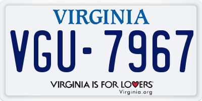 VA license plate VGU7967