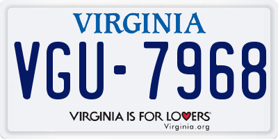 VA license plate VGU7968