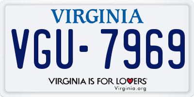 VA license plate VGU7969