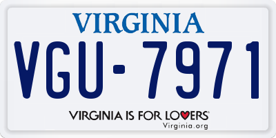 VA license plate VGU7971