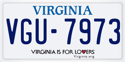 VA license plate VGU7973