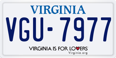 VA license plate VGU7977