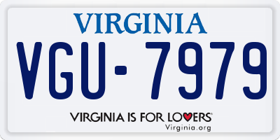 VA license plate VGU7979