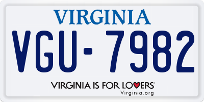 VA license plate VGU7982