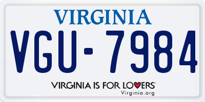 VA license plate VGU7984