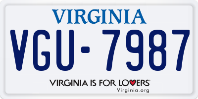 VA license plate VGU7987